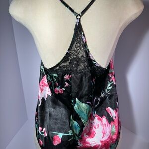 Secret Treasures Black Floral Camisole with Lace